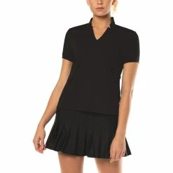 Lucky In Love Chi Chi Womens Shortsleeve Golf Shirt -Golf Apparel Shop 10190 003SOLIDBLACK 59ab1041 a7cb 46dd 81cd e09d1e14373d