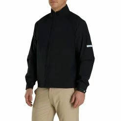 FootJoy HydroLite Black Mens Golf Rain Jacket With Zip Off Sleeves