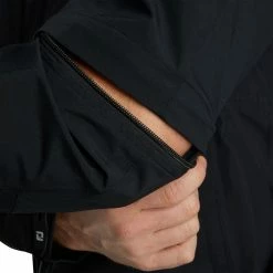 FootJoy HydroLite Black Mens Golf Rain Jacket With Zip Off Sleeves -Golf Apparel Shop 11712 2