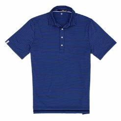 Polo Ralph Lauren RLX Yarn Dye Airflow Feed Stripe Indigo Sky Mens Golf Polo