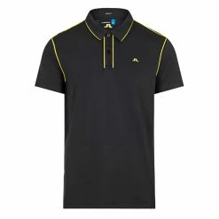 J.Lindeberg J. Lindeberg Tomi Regular Fit Lux Piquet Mens Golf Polo -Golf Apparel Shop 11852 9999BLACK