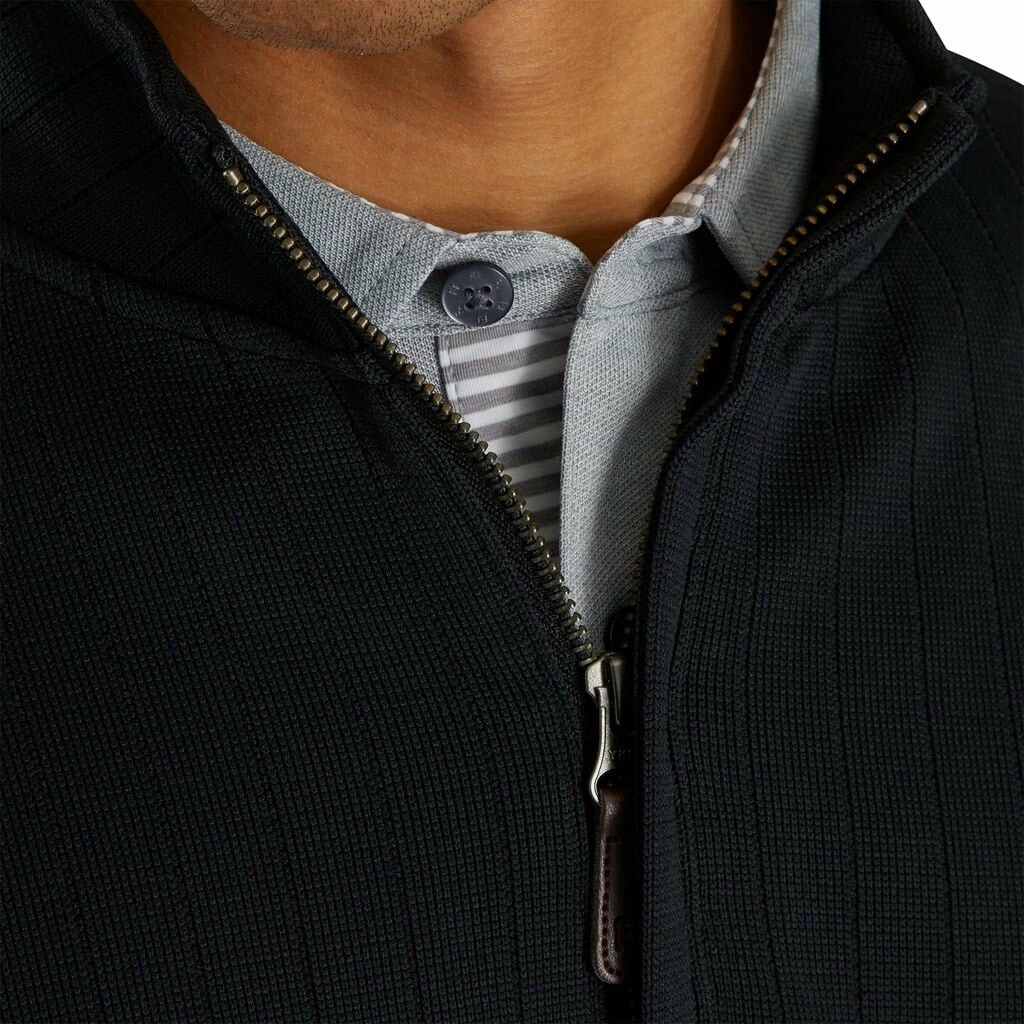 FootJoy Drop Needle Half Zip Black Mens Golf Pullover 5 FootJoy Drop Needle Half Zip Black Mens Golf Pullover - Image 3