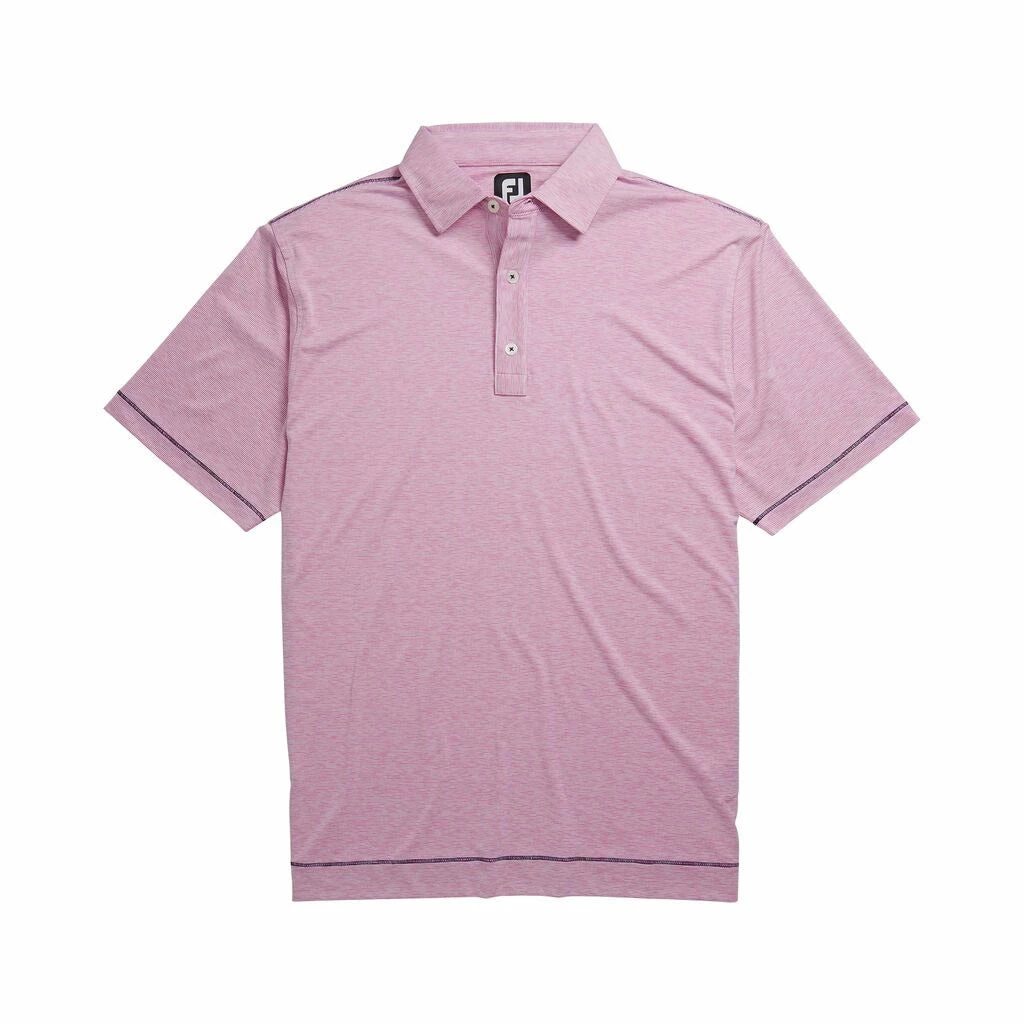 FootJoy Lisle Space Dye Microstripe Self Collar Pink Mens Golf Polo 6 FootJoy Lisle Space Dye Microstripe Self Collar Pink Mens Golf Polo - Image 4