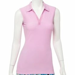 EP NY Bora Bora Snakeskin Laser Trim Womens Sleeveless Golf Polo