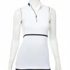 EP NY Work It Silver Ring Trim Womens Sleeveless Golf Polo -Golf Apparel Shop 13917 113WHITEMULTI 060ea88c b1ed 45c8 b2ea 7e154c670045