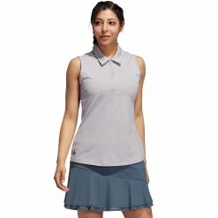 Adidas Golf Adidas Jacquard Womens Sleeveless Golf Polo