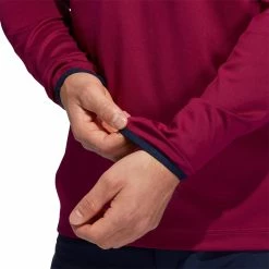 Adidas Golf Adidas 3-Stripes Midweight Layering Mens Golf Sweatshirt -Golf Apparel Shop 18773 BERRYCOLLNAVY 3