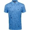 J.Lindeberg J. Lindeberg Tour Tech AF Print Mens Golf Polo -Golf Apparel Shop 19476 SLITOCEANBLUE