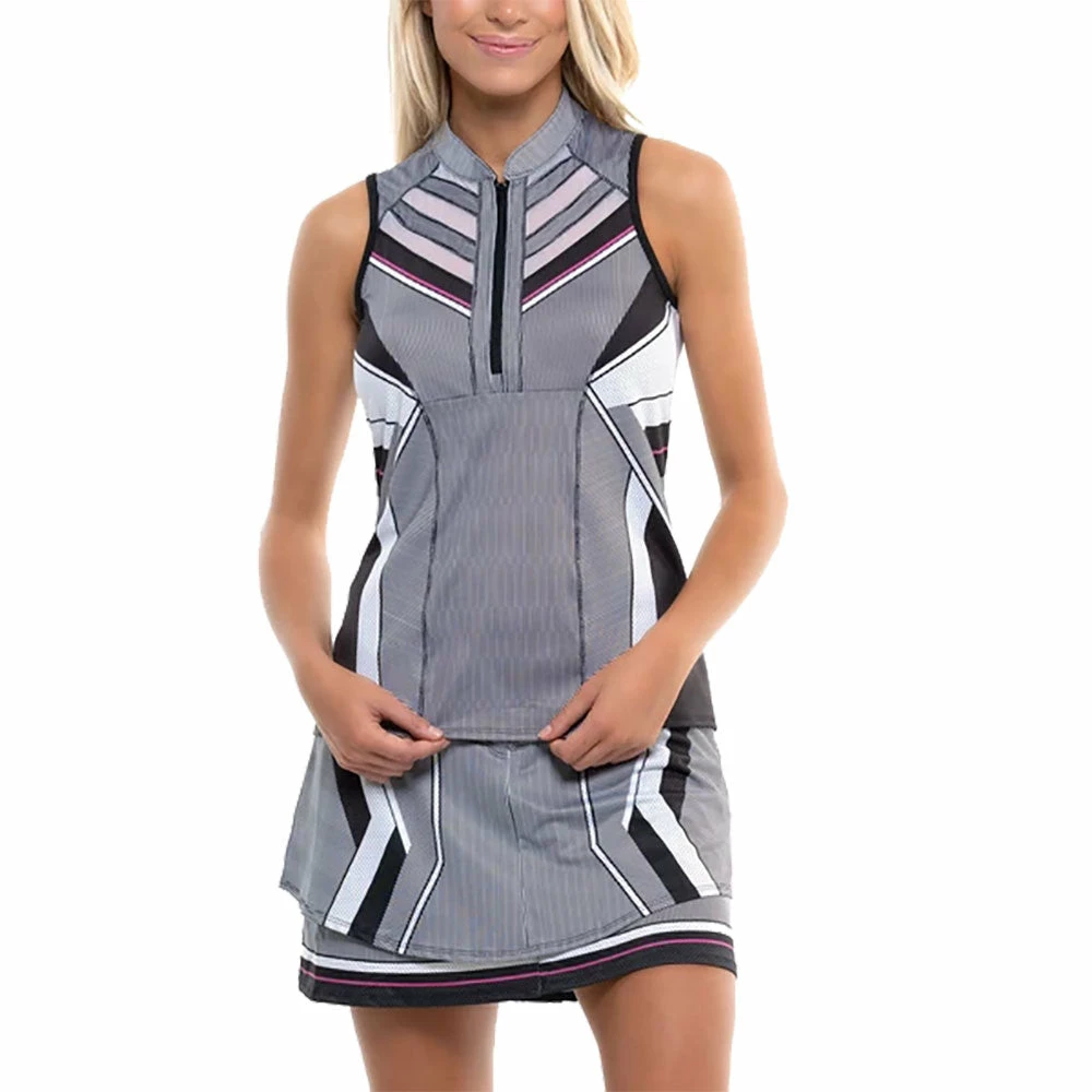 Lucky In Love Kinetic Energy Zip Black Womens Golf Tank Top 3 Lucky In Love Kinetic Energy Zip Black Womens Golf Tank Top