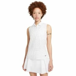 Nike Golf Nike Dri-FIT Printed Womens Sleeveless Golf Polo -Golf Apparel Shop 20526 PHOTONDUST025