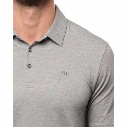 TravisMathew Dime Piece Heather Medium Grey Mens Golf Polo -Golf Apparel Shop 21151 HTHRMDGY0HMD 2