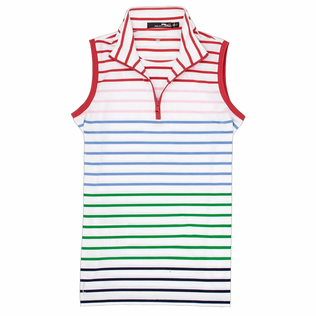 Polo Ralph Lauren RLX Printed Rainbow Stripe Womens Sleeveless Golf Polo 3 Polo Ralph Lauren RLX Printed Rainbow Stripe Womens Sleeveless Golf Polo