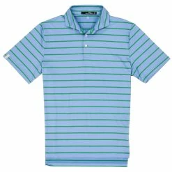 Polo Ralph Lauren RLX Ralph Lauren Featherweight Airflow Blue Lagoon-Course Green Mens Golf Polo