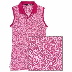 Polo Ralph Lauren RLX Ralph Lauren Printed Airflow Jersey Aruba Pink Womens Golf Polo