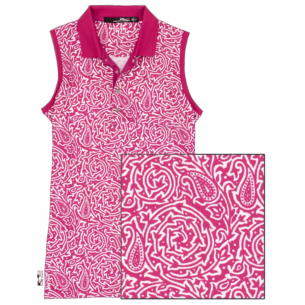 Polo Ralph Lauren RLX Ralph Lauren Printed Airflow Jersey Aruba Pink Womens Golf Polo 3 Polo Ralph Lauren RLX Ralph Lauren Printed Airflow Jersey Aruba Pink Womens Golf Polo
