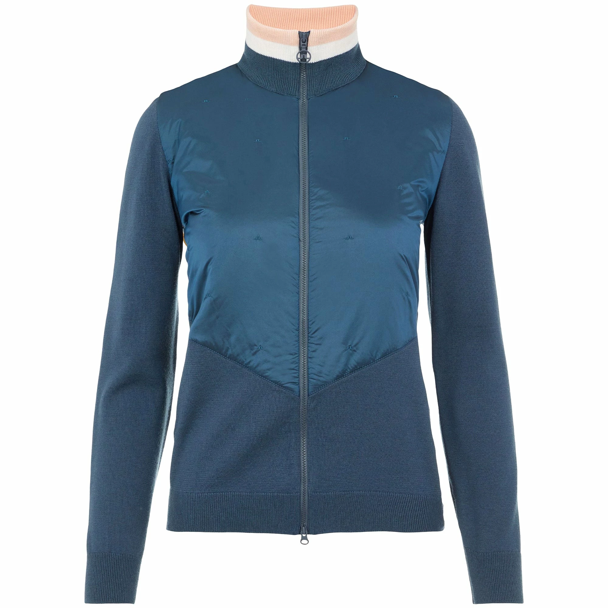 J.Lindeberg J. Lindeberg Luna Knitted Hybrid Captains Blue Womens Golf Sweater 3 J.Lindeberg J. Lindeberg Luna Knitted Hybrid Captains Blue Womens Golf Sweater