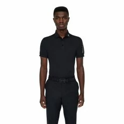 J.Lindeberg J. Lindeberg Tour Tech TX Jersey Black Mens Golf Polo