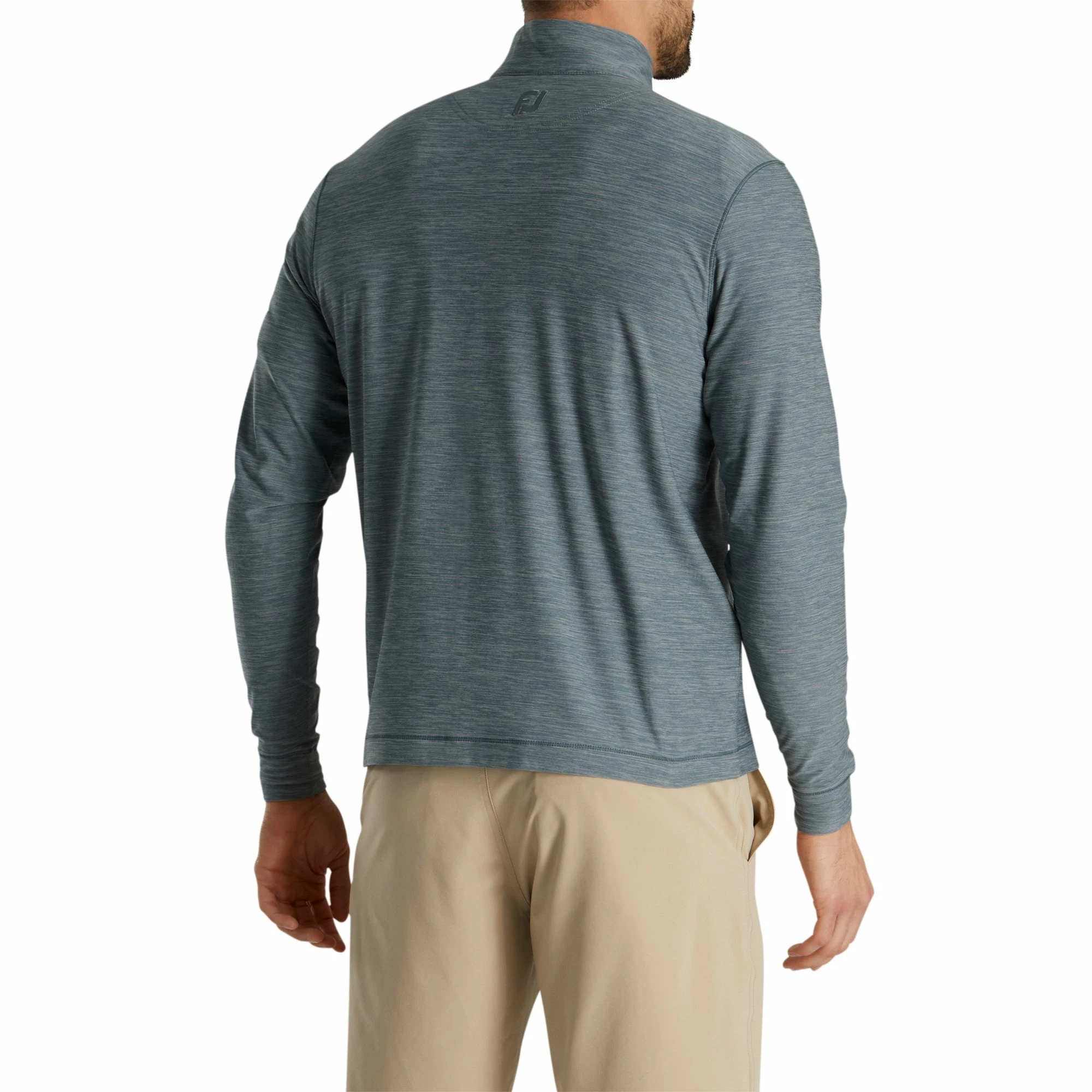 FootJoy Space Dye Brushed Back Jersey Heather Grey Mens Golf 1/4 Zip 4 FootJoy Space Dye Brushed Back Jersey Heather Grey Mens Golf 1/4 Zip - Image 2