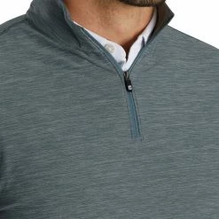 FootJoy Space Dye Brushed Back Jersey Heather Grey Mens Golf 1/4 Zip 7 FootJoy Space Dye Brushed Back Jersey Heather Grey Mens Golf 1/4 Zip -Golf Apparel Shop 22720 SMOKE 2