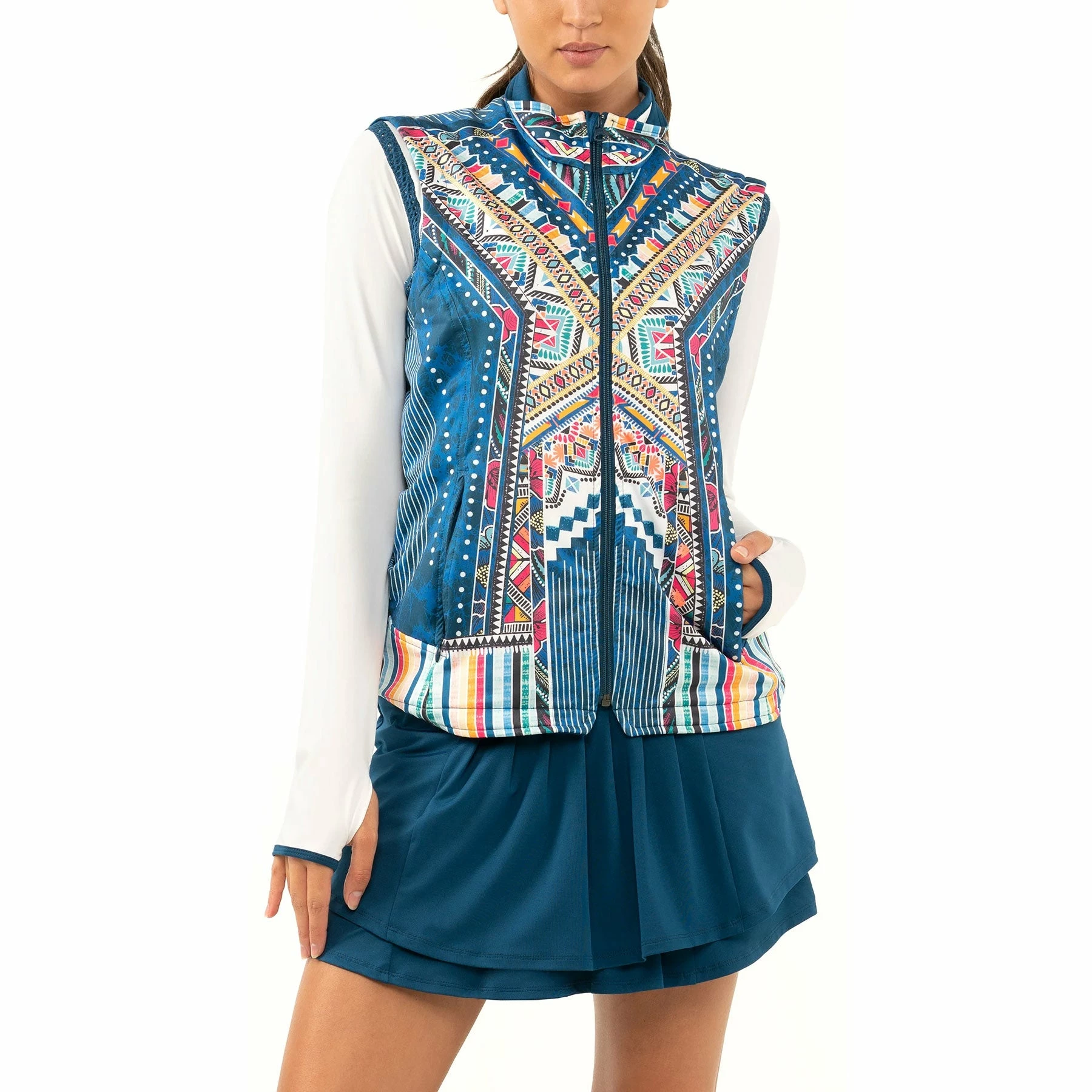 Lucky In Love Around The Block Shocking Pink Womens Golf Vest 3 Lucky In Love Around The Block Shocking Pink Womens Golf Vest