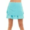 Lucky In Love Ruche Sky Womens Golf Skort 1 Lucky In Love Ruche Sky Womens Golf Skort -Golf Apparel Shop 23628 SKY413
