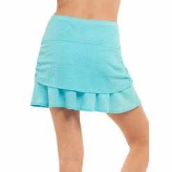 Lucky In Love Ruche Sky Womens Golf Skort -Golf Apparel Shop 23628 SKY413 2