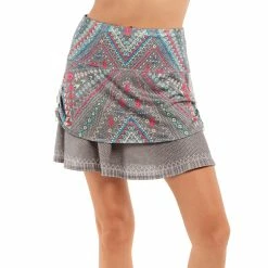 Lucky In Love Desert Vibes Ruched Eclipse Womens Golf Skort