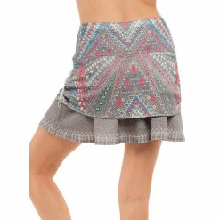 Lucky In Love Desert Vibes Ruched Eclipse Womens Golf Skort -Golf Apparel Shop 23629 ECLIPSE2048 2