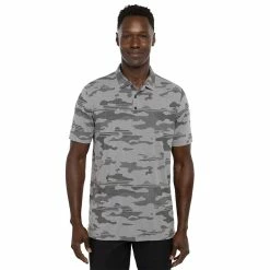 TravisMathew Heater Camo Mens Golf Polo -Golf Apparel Shop 24370 GREY