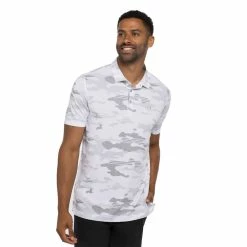 TravisMathew Heater Camo Mens Golf Polo -Golf Apparel Shop 24370 WHITE