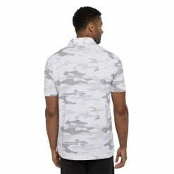 TravisMathew Heater Camo Mens Golf Polo -Golf Apparel Shop 24370 WHITE 1