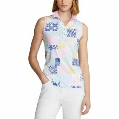 Polo Ralph Lauren RLX Ralph Lauren Printed Airflow Jersey Stamped Geo Womens Sleeveless Golf Polo