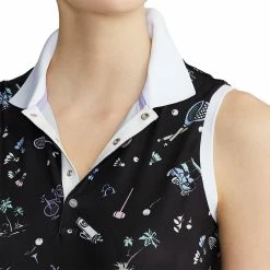 Polo Ralph Lauren RLX Ralph Lauren Printed Airflow Black Deco Womens Sleeveless Golf Polo -Golf Apparel Shop 24994 POLOBLACKDECO 3 2e0699d5 c639 409b 8dc4 300de078be39