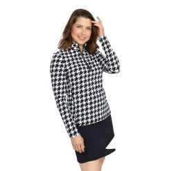 Kinona Keep It Covered Printed Womens Long Sleeve Golf Shirt -Golf Apparel Shop 25164 HNDSTHBLK941