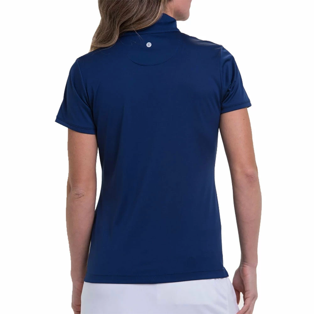 EP NY EP New York Convertible Zip Mock Inky Womens Short Sleeve Golf Polo 4 EP NY EP New York Convertible Zip Mock Inky Womens Short Sleeve Golf Polo - Image 2