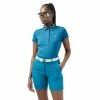 J.Lindeberg J. Lindeberg Cara Moroccan Blue Womens Golf Polo -Golf Apparel Shop 25411 MORROBLUEO287