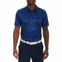 Robert Graham BBQ Boss Knit Mens Golf Polo -Golf Apparel Shop 25819 NAVY