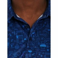 Robert Graham BBQ Boss Knit Mens Golf Polo -Golf Apparel Shop 25819 NAVY 1