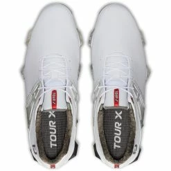 FootJoy Tour X Spiked Mens Golf Shoes -Golf Apparel Shop 26129 WHITERED 1