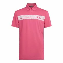 J.Lindeberg J. Lindeberg Clark Relaxed Fit Hot Pink Mens Golf Polo