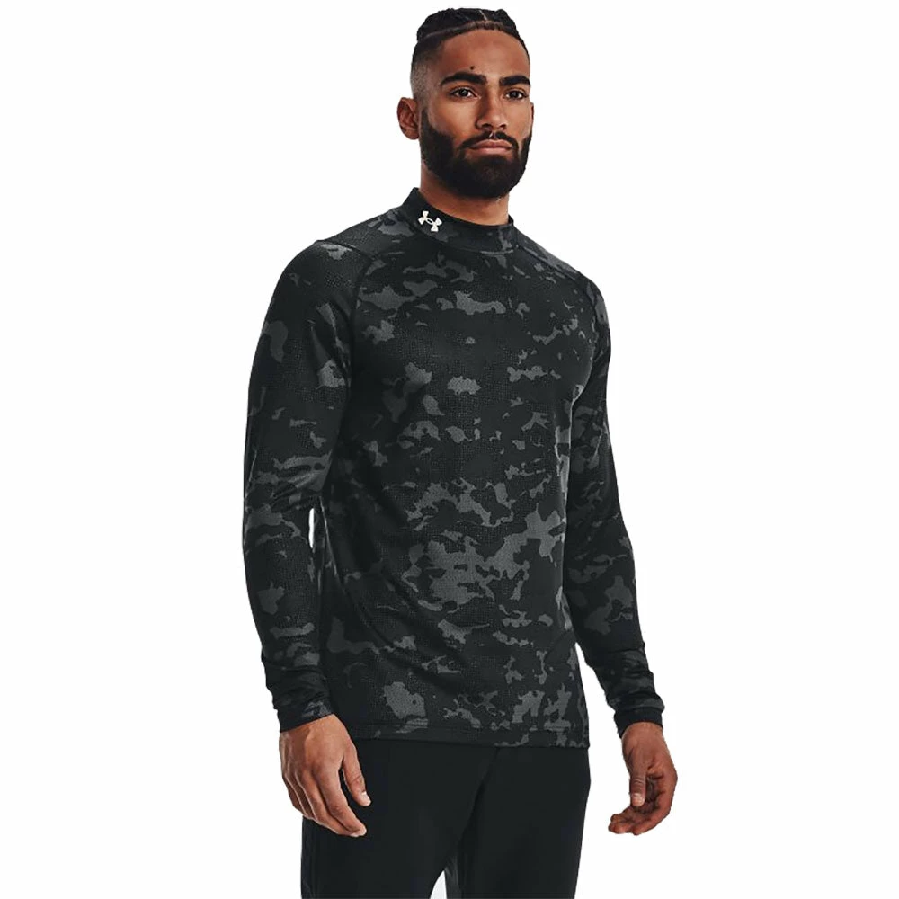 Under Armour ColdGear Infrared Mock All Over Print Mens Long Sleeve Golf Shirt 3 Under Armour ColdGear Infrared Mock All Over Print Mens Long Sleeve Golf Shirt