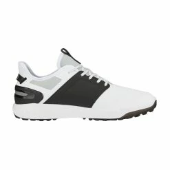 PUMA Golf Puma Ignite Elevate Spikeless Mens Golf Shoes -Golf Apparel Shop 27381 WHTBLKSILVER 2
