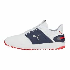 PUMA Golf Puma Ignite Elevate Spikeless Mens Golf Shoes -Golf Apparel Shop 27381 WHTSILVERNAVY