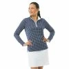SanSoleil Solshine Printed Mock Womens Long Sleeve Sun Shirt -Golf Apparel Shop 30887 ANCHORSAWAY