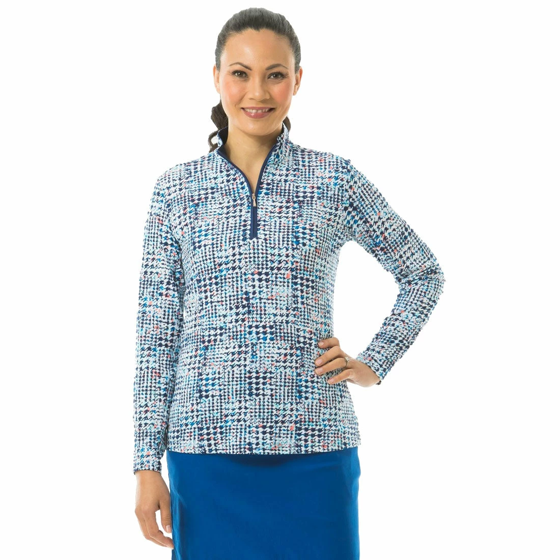 SanSoleil Solshine Printed Mock Womens Long Sleeve Sun Shirt 6 SanSoleil Solshine Printed Mock Womens Long Sleeve Sun Shirt - Image 4
