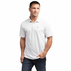 TravisMathew Classy Mens Golf Polo -Golf Apparel Shop CLASSY HEATHERWHITE