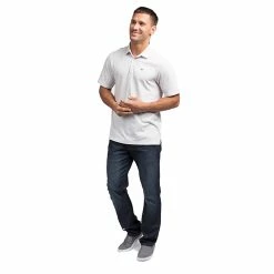TravisMathew Classy Mens Golf Polo -Golf Apparel Shop CLASSY HEATHERWHITE 3