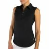 JoFit Jacquard Sleeveless Womens Golf Polo -Golf Apparel Shop UT122 BLKBLACK