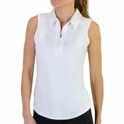 JoFit Jacquard Sleeveless Womens Golf Polo -Golf Apparel Shop UT122 WHTWHITE
